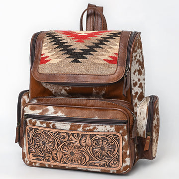 American Darling Backpack Saddle Blanket Hand Tooled Hair On Genuine Leather Women Bag Western Handbag Purse